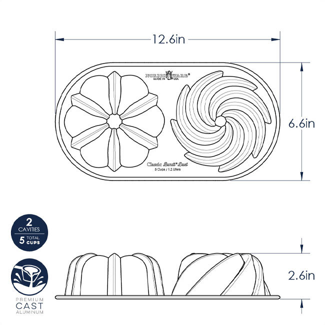 Nordic Ware Classic Bundt® Duet Pan | Gold
