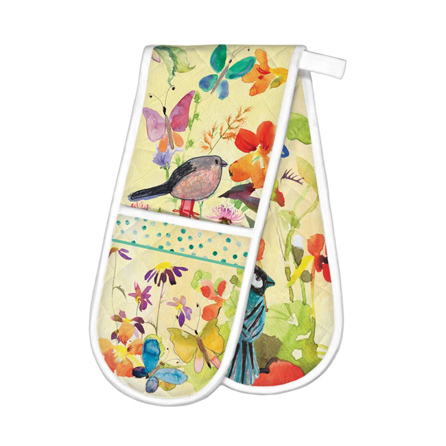 Michel Design Works Birds & Butterflies Double Oven Glove