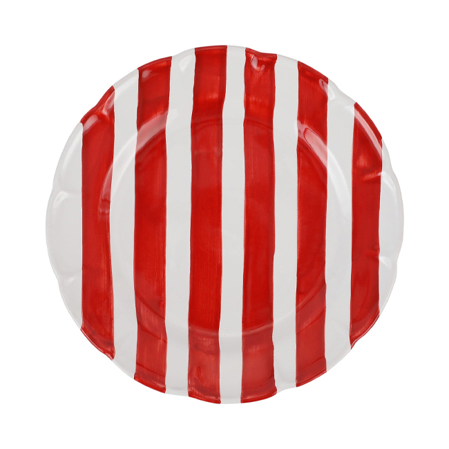 Vietri Amalfitana Red Stripe Dinner Plate