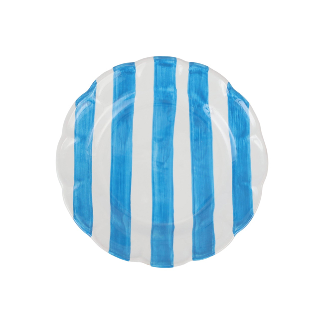 Product Vietri Amalfitana Aqua Stripe Salad Plate