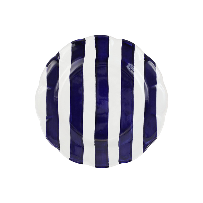 Product Vietri Amalfitana Cobalt Stripe Salad Plate