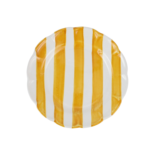 Vietri Amalfitana Yellow Stripe Salad Plate