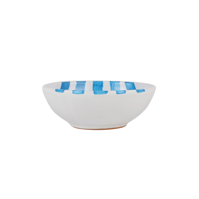 Vietri Amalfitana Aqua Stripe Cereal Bowl - Side