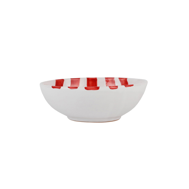 Product Vietri Amalfitana Red Stripe Cereal Bowl - Side