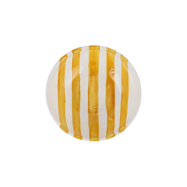Vietri Amalfitana Yellow Stripe Cereal Bowl - Top