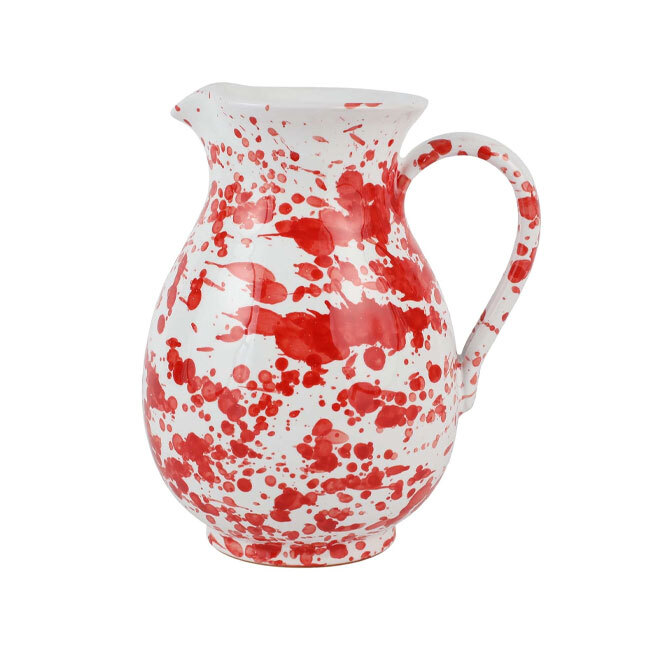 Vietri Amalfitana Splatter Pitcher | Red