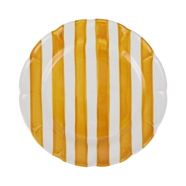 Product Vietri Amalfitana Yellow Stripe Dinner Plate