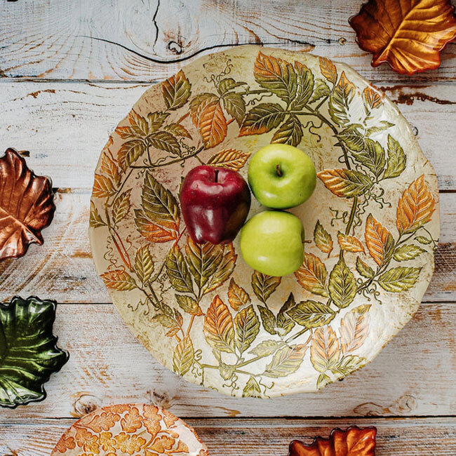 Vietri Autunno Glass Large Serving Bowl