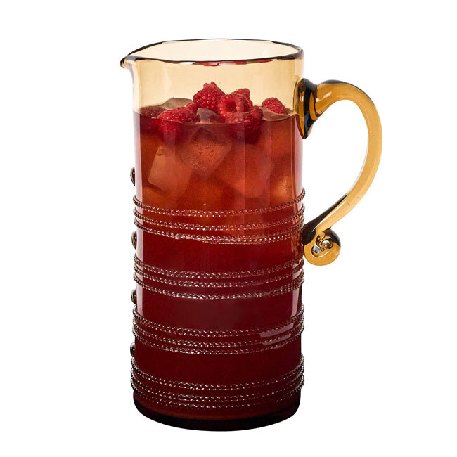 Juliska Ella Pitcher | Amber with beverage