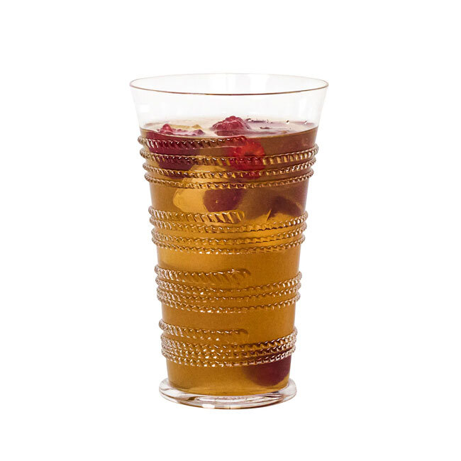 Juliska Ella Large Tumbler | Clear with beverage