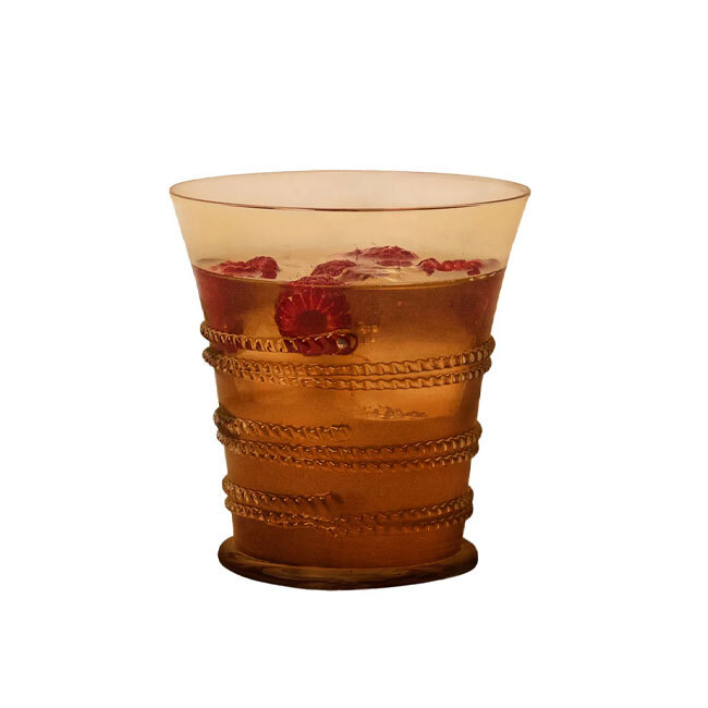 Juliska Ella Small Tumbler | Amber with beverage