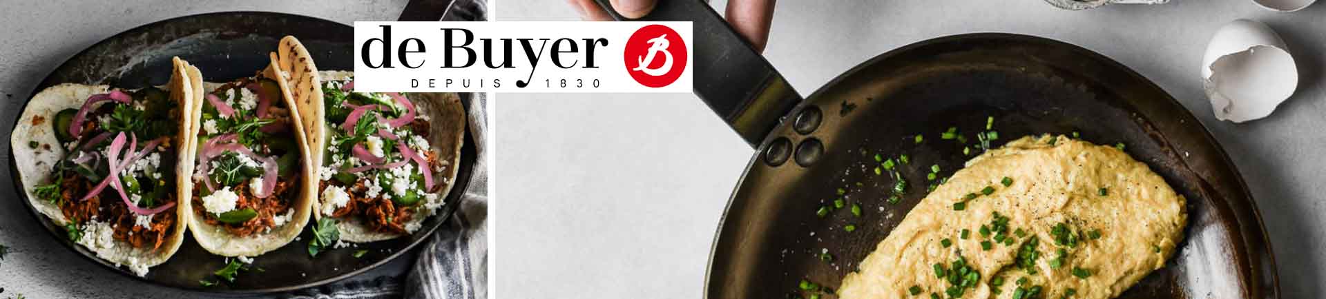 de Buyer logo and products banner