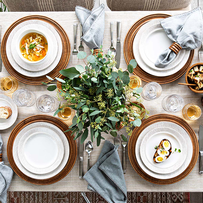 Juliska Blenheim Oak Side/Cocktail Plate | Whitewash place settings