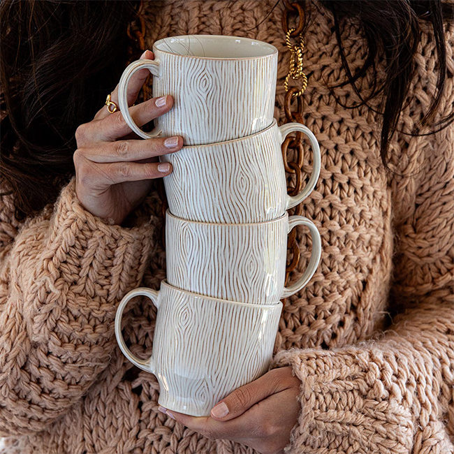 Juliska Blenheim Oak Mugs | Whitewash