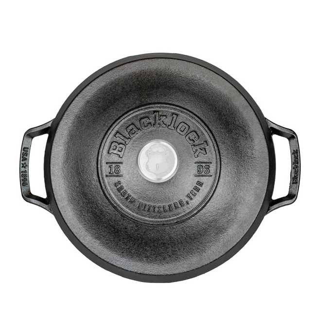 Lodge Blacklock *02* 5.5 Quart Triple Seasoned Cast Iron Dutch Oven - Top w/Lid