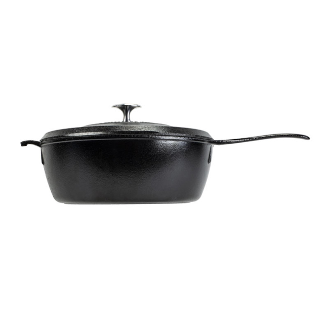 Lodge Blacklock *49* 4 Quart Deep Skillet With Lid - Side w/Lid