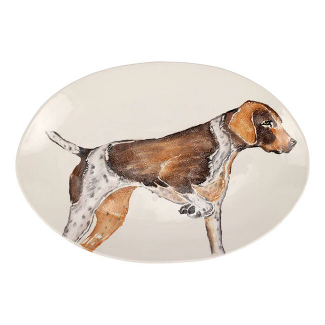 Product Vietri Cacciatore Pointer Shallow Oval Bowl
