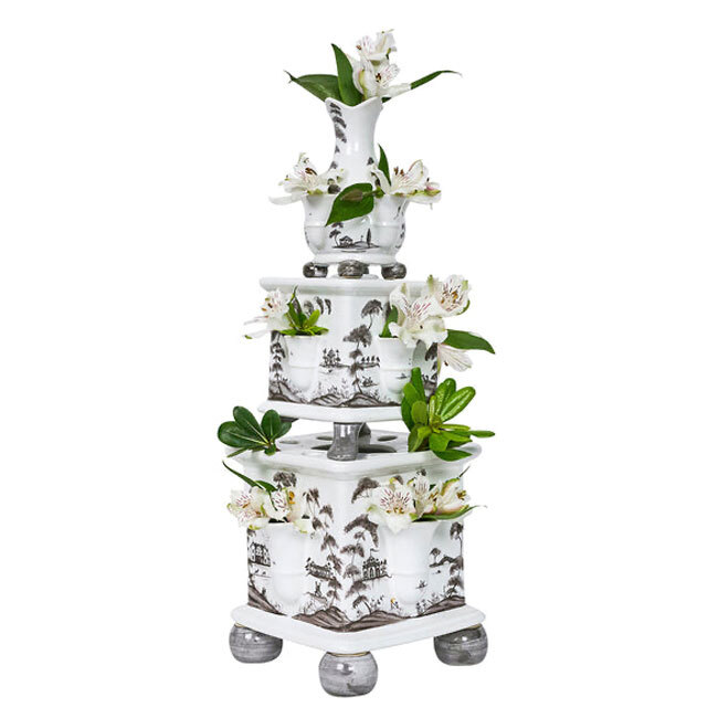 Juliska Country Estate Tulipiere Tower Set of 3 pc | Flint Grey