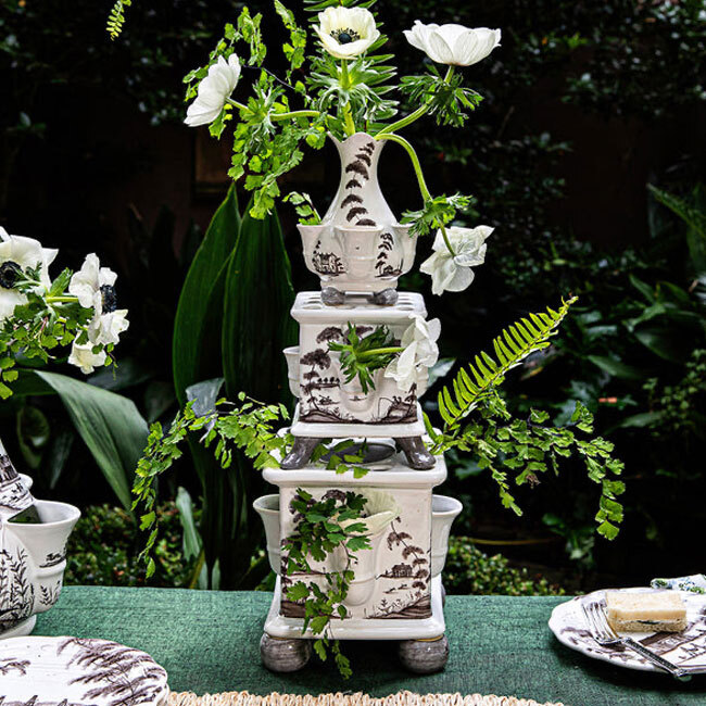 Juliska Country Estate Tulipiere Tower Set of 3 pc | Flint Grey