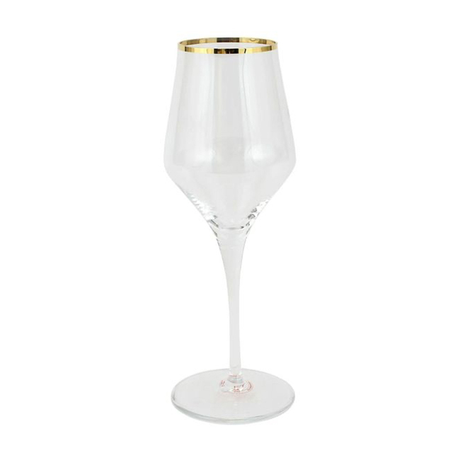 Vietri Contessa Gold Wine Glass