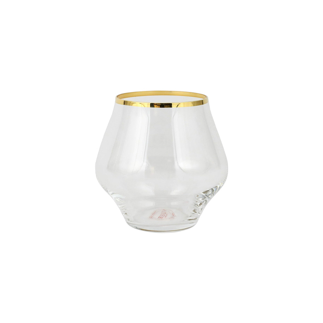Product Vietri Contessa Gold Stemless Wine Glass