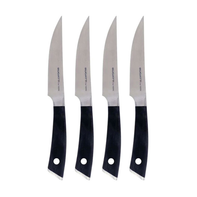 Vietri Bugatti Coltelli Black Steak Knives | Set of 4