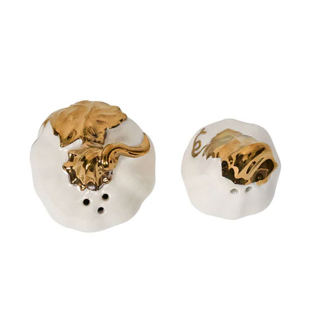 Juliska Forest Walk Pumpkin Salt & Pepper Shakers | Gold - top