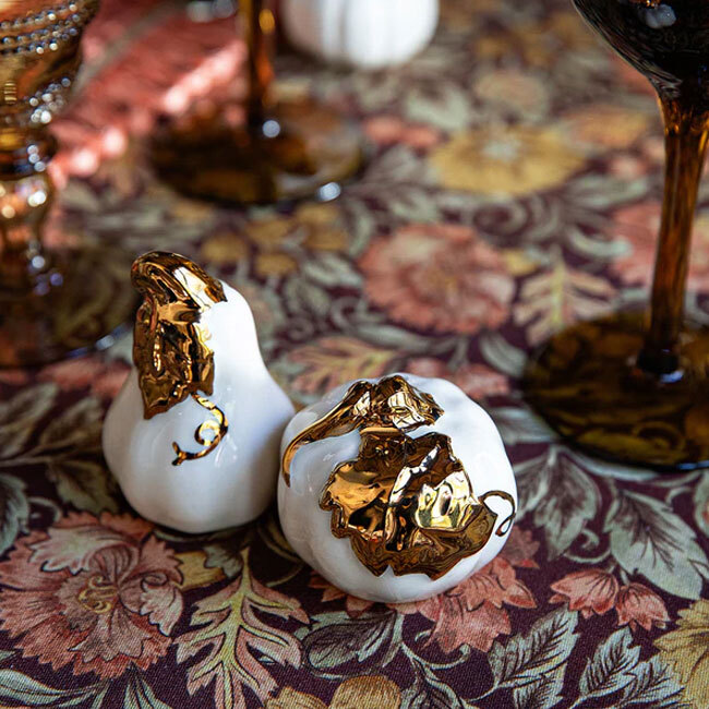 Juliska Forest Walk Pumpkin Salt & Pepper Shakers | Gold in situ