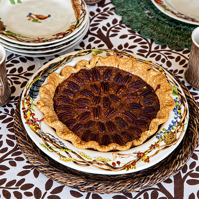 Juliska Forest Walk Pie Dish in use