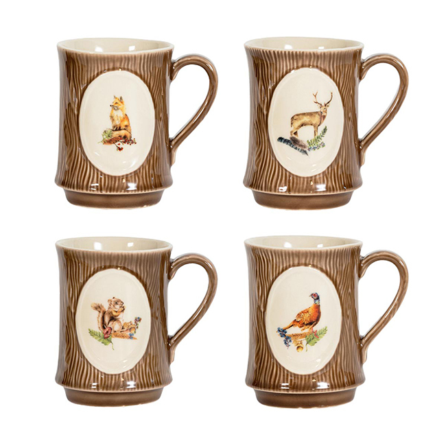 Juliska Forest Walk Animal Mug Assorted Set/4