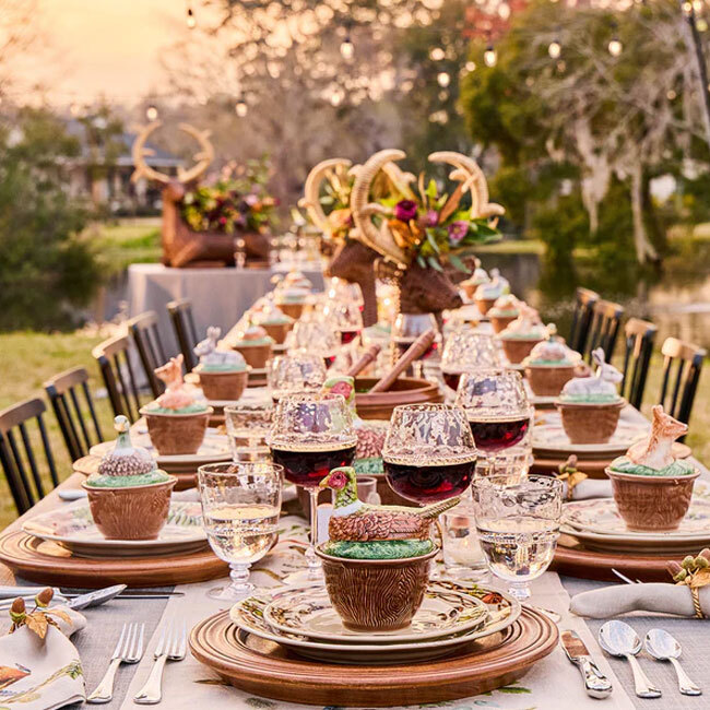 Juliska Forest Walk Pheasant Bowl with Lid | Multi - table setting