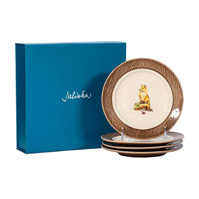 Juliska Forest Walk Side/Cocktail Plate Assorted Set/4