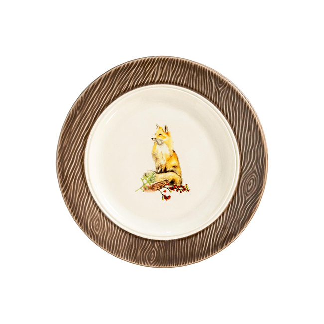 Juliska Forest Walk Side/Cocktail Plate Assorted Set/4 - fox