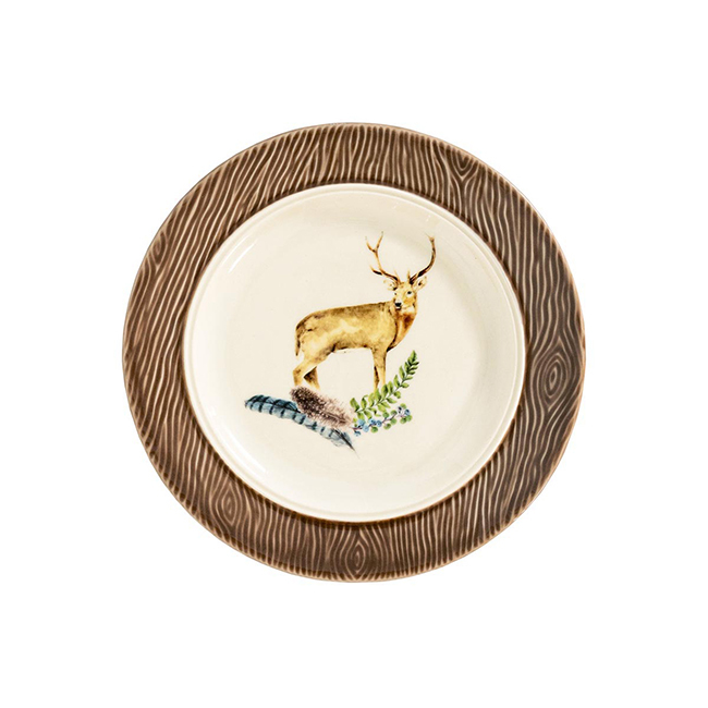 Juliska Forest Walk Side/Cocktail Plate Assorted Set/4 - stag