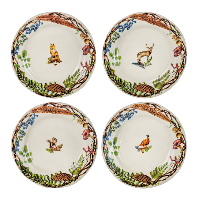 Juliska Forest Walk Dessert/Salad Plate | Assorted Set of 4	