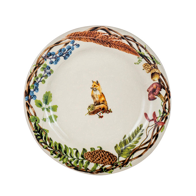 Juliska Forest Walk Dessert/Salad Plate | Assorted Set of 4 - fox