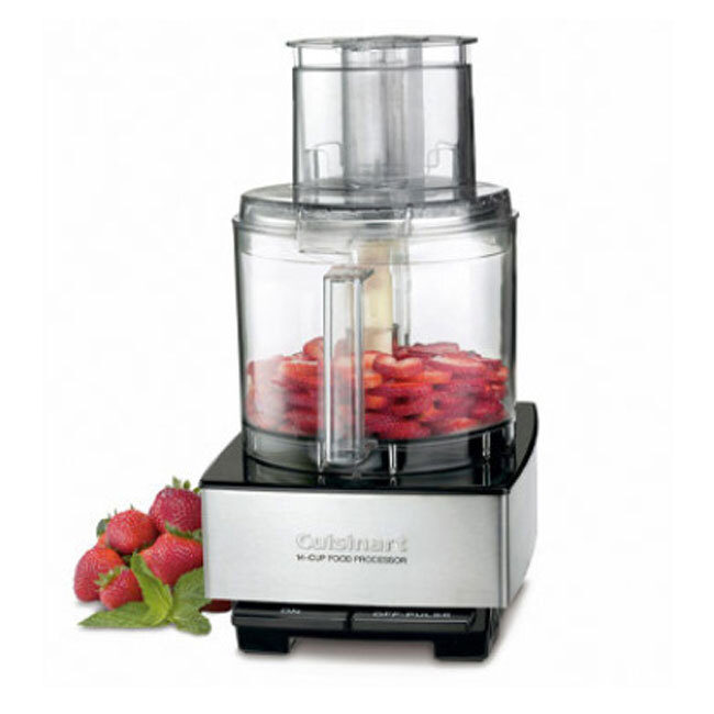 Cuisinart Custom 14-Cup Brushed Steel Food Processor with fruit