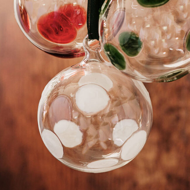 Vietri Drop Glass Ornament | White