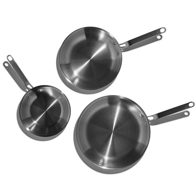 Heritage Steel ‘Eater’ Series’ 3-Piece Fry Pan Set