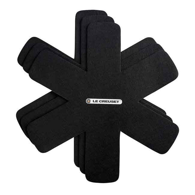 Le Creuset Felt Pan Protectors, Set of 3 | Black