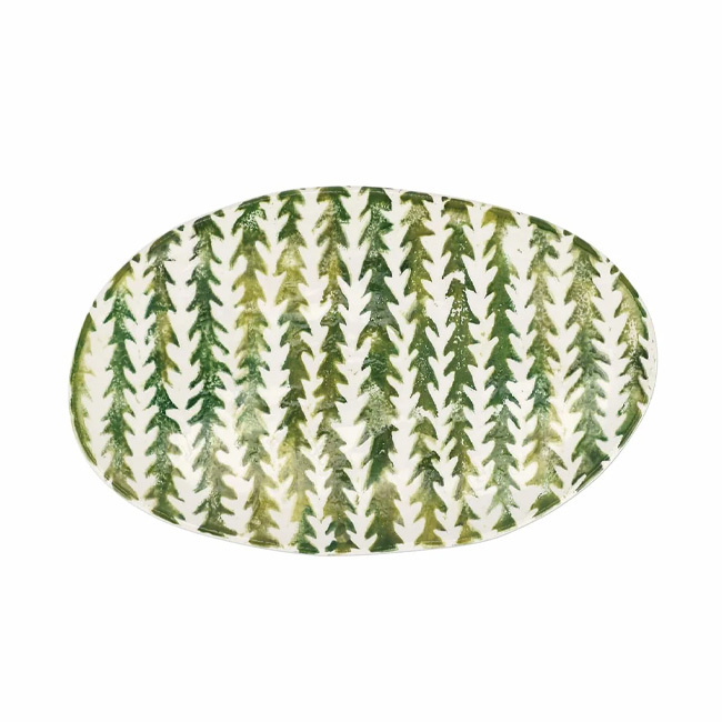 Vietri Foresta Primavera Leaves Small Oval Platter