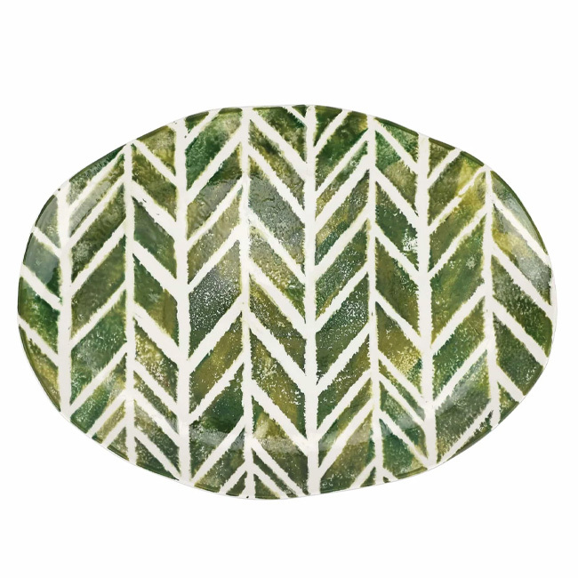 Product Vietri Foresta Primavera Geometric Medium Oval Platter