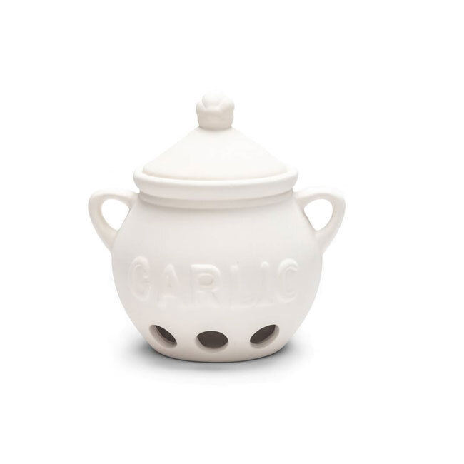 Product Fox Run Craftsman White Ceramic Garlic Keeper