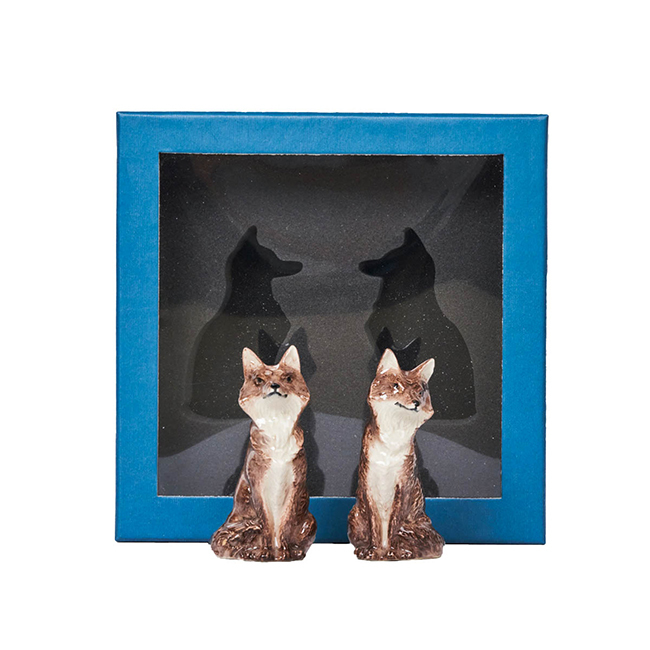 Juliska Clever Creatures Fox Salt and Pepper Set/2 Pc w/box