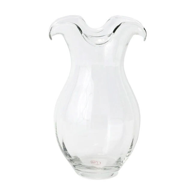 Product Vietri Hibiscus Glass Vertical Fluted Medium Vase | Clear