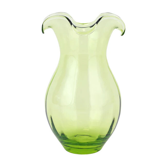 Product Vietri Hibiscus Glass Vertical Fluted Medium Vase | Green