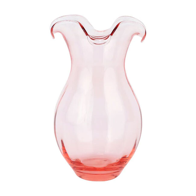 Product Vietri Hibiscus Glass Vertical Fluted Medium Vase | Pink