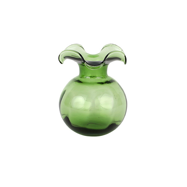 Vietri Hibiscus Glass Bud Vase | Dark Green