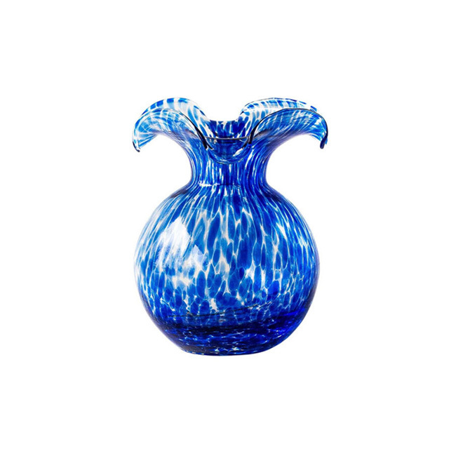 Product Vietri Hibiscus Glass Tortoiseshell Small Fluted Vase | Cobalt