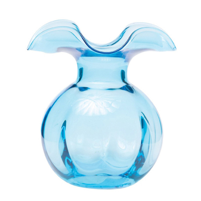 Product Vietri Hibiscus Glass Medium Fluted Vase | Aqua 